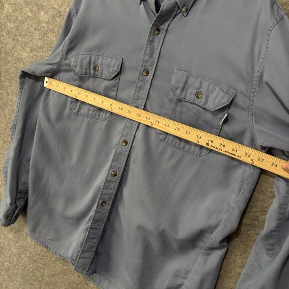 Tyndale FR Flame Resistant Shirt Mens Sz L Blue Pockets Workwear Utility USA - Picture 9 of 9